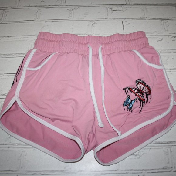 🦋 Pink Butterfly Gym Shorts – Rue21 Size Small Y2K Vibes | Stretch Waist | - Picture 5 of 5